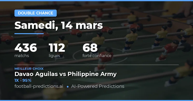 Double chance: pronostics 14 mars 2026