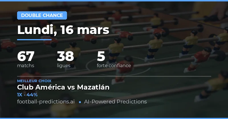 Double chance: pronostics 16 mars 2026