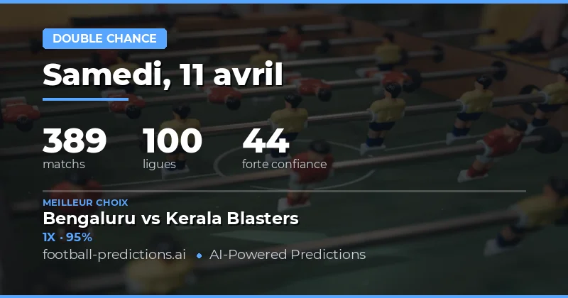 Prédictions Double Chance : une analyse détaillée pour le 11 avril 2026