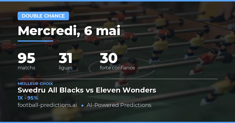 Analyse des marchés Double Chance pour la journée du 6 mai 2026