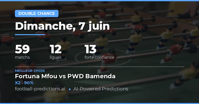 Votre Guide Complet des Paris Double Chance - 7 Juin 2026