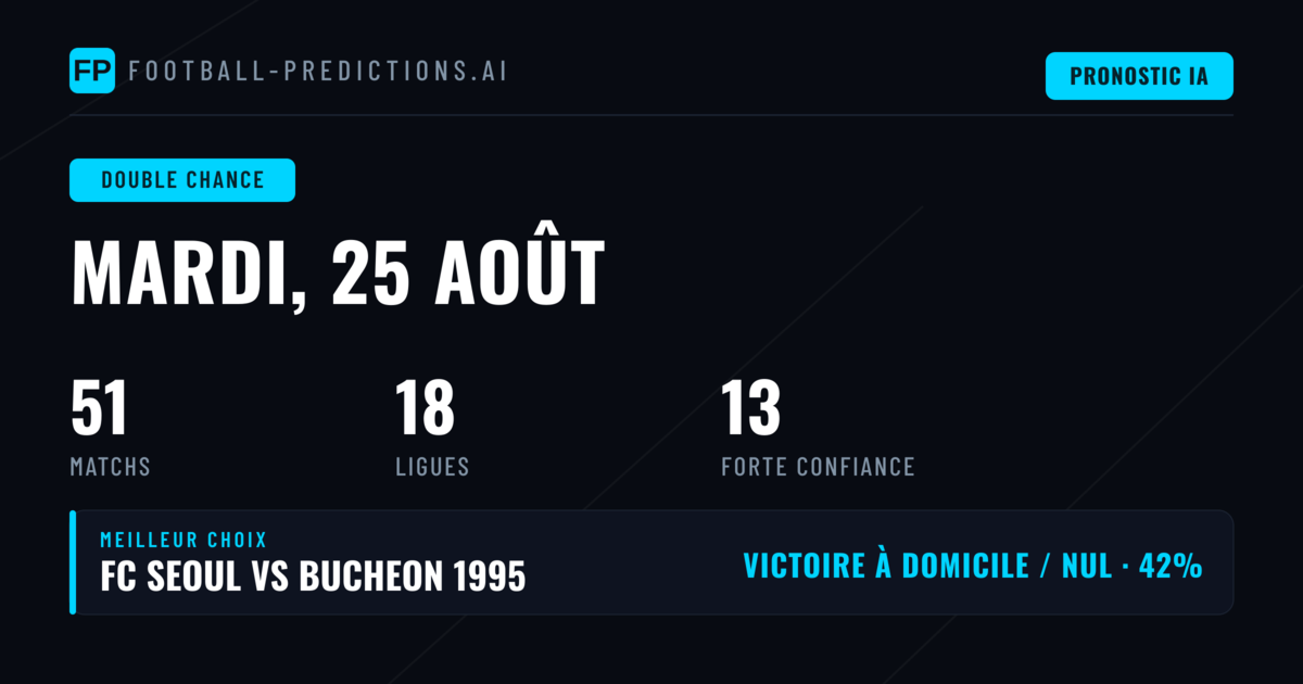 Les Meilleurs Paris DC du 25 août 2026