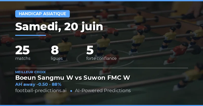 Meilleurs Picks AH - 20 Jun 2026