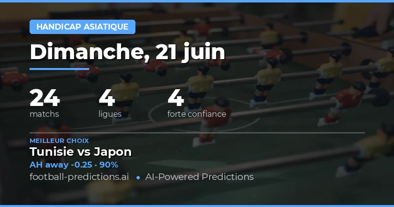 Meilleures Pronostics AH — 21 juin 2026