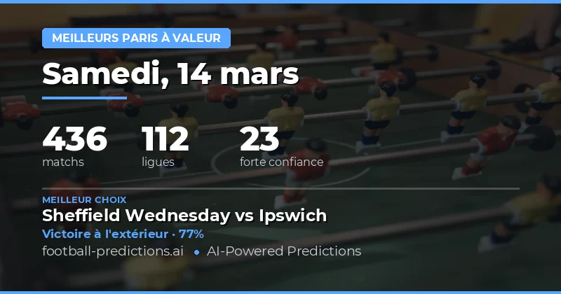 Paris de valeur: pronostics 14 mars 2026