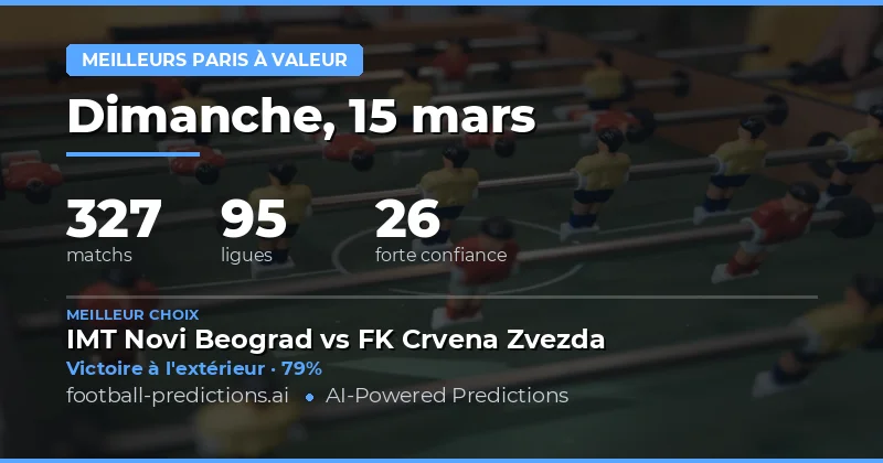 Paris de valeur: pronostics 15 mars 2026