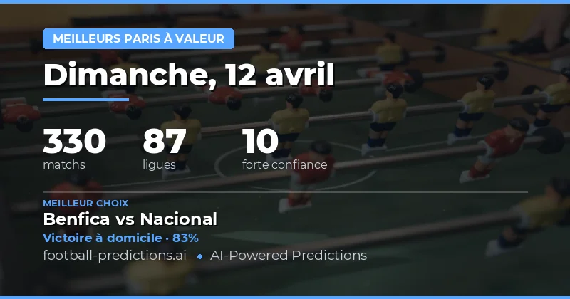 Prédictions des meilleures cotes pour le 12 avril 2026