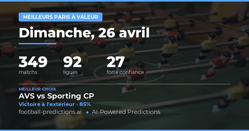 Analyse des Value Bets pour le 26 Avril 2026