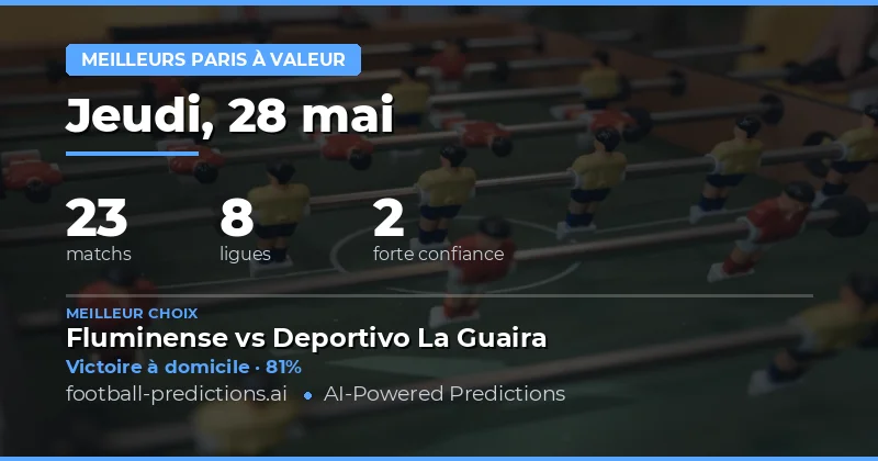 Analyse des meilleurs paris à valeur pour le 28 mai 2026