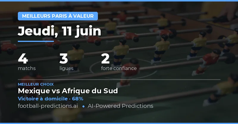 Analyse des Paris avec Valeur - 11 Juin 2026