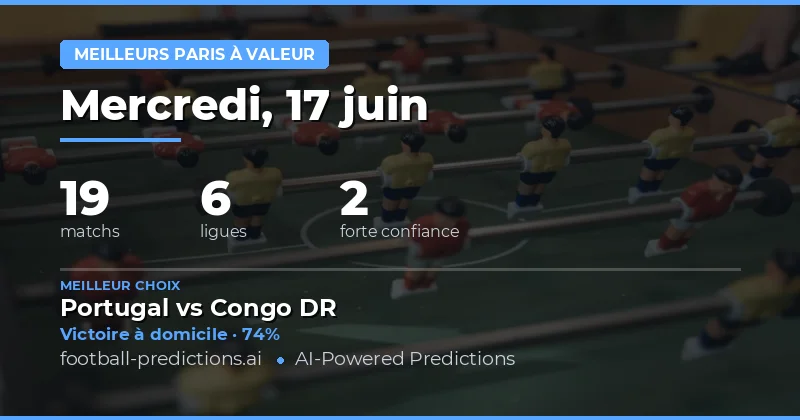 Meilleurs Pronostics à Valeur — 17 Jun 2026