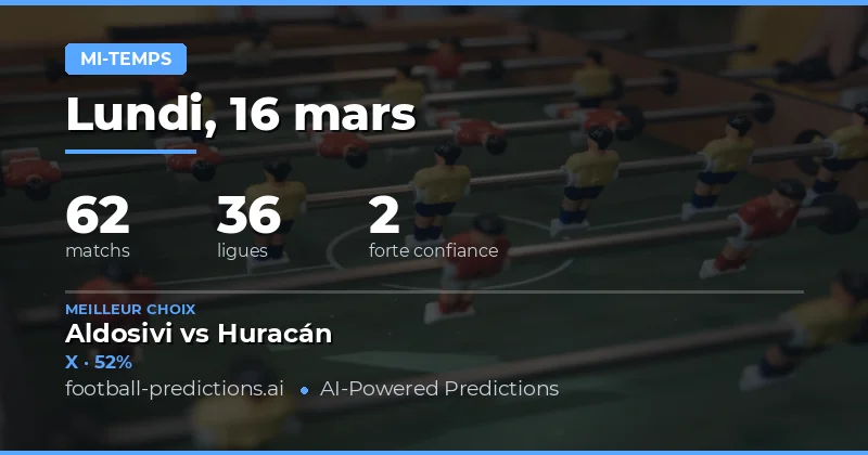 Half Time Result Predictions 16 mars 2026