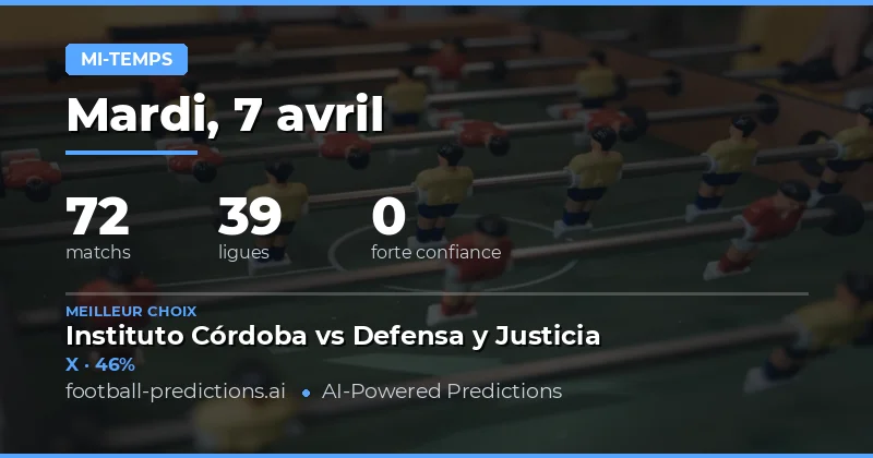 Analyse des résultats à la mi-temps : 70 matchs au programme