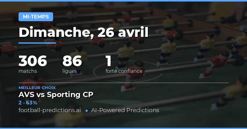 Analyse des Résultats à la Mi-temps pour le 26 Avril 2026