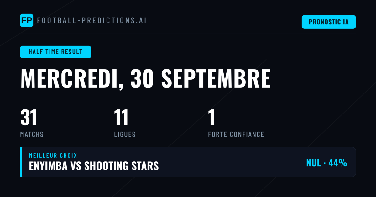 Meilleurs Picks Résultat Mi-temps