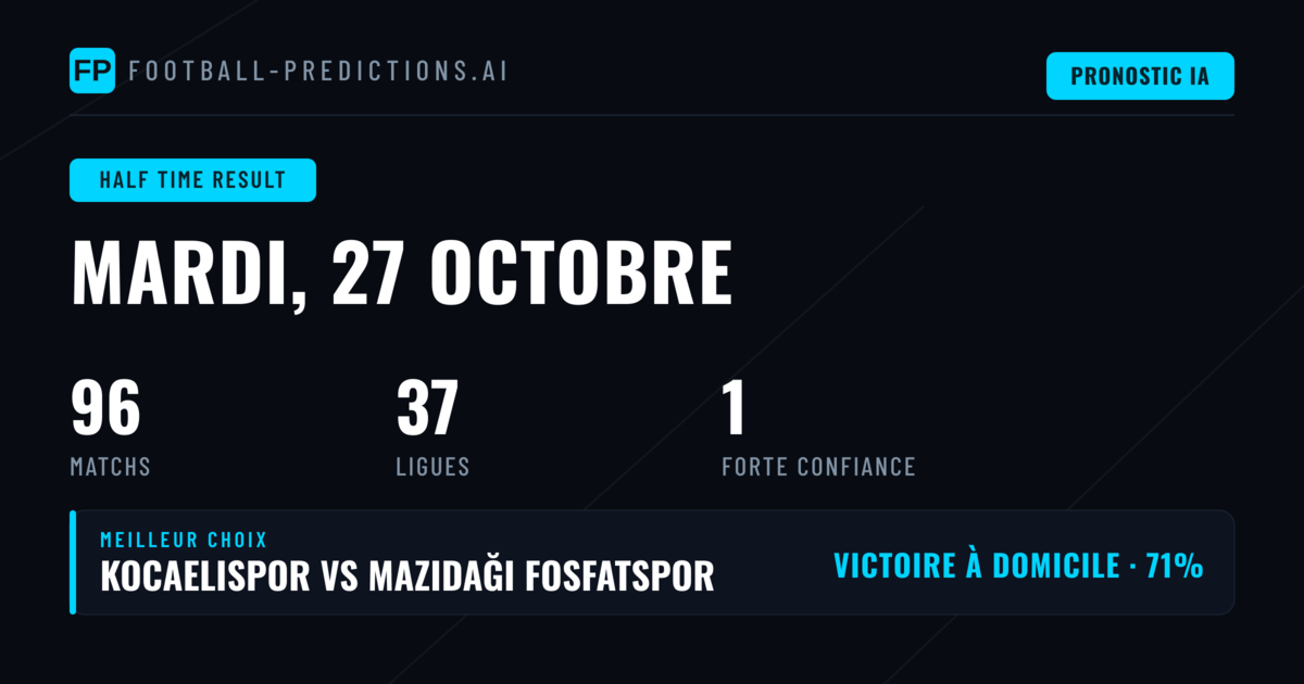 Meilleures sélections HT du 27 octobre 2026