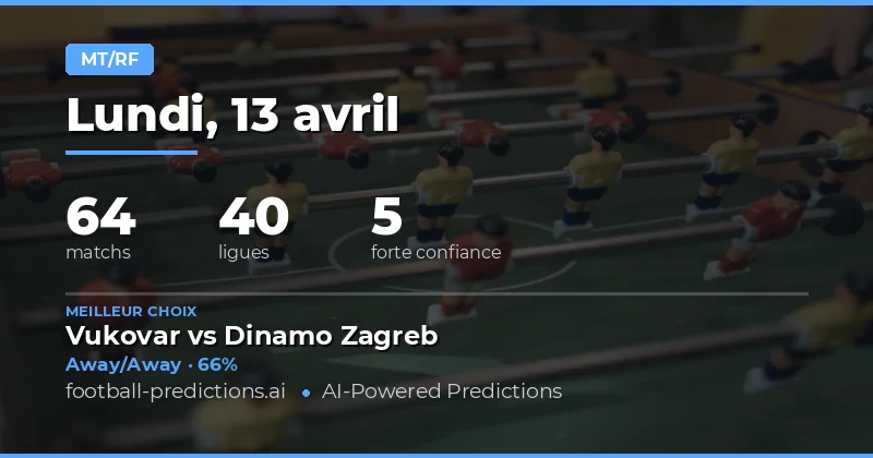 Prédictions HT/FT : Une journée chargée avec 64 matchs à analyser