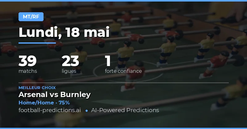 Analyse des pronostics Mi-Temps/Fin pour la journée du 18 mai 2026