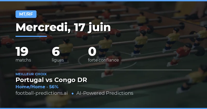 Pronostics HT/FT 17 Jun 2026 — Meilleures Cotes