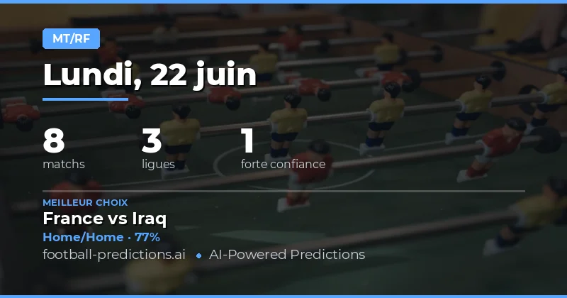 Meilleures Pronostics HT/FT pour le 22 juin 2026
