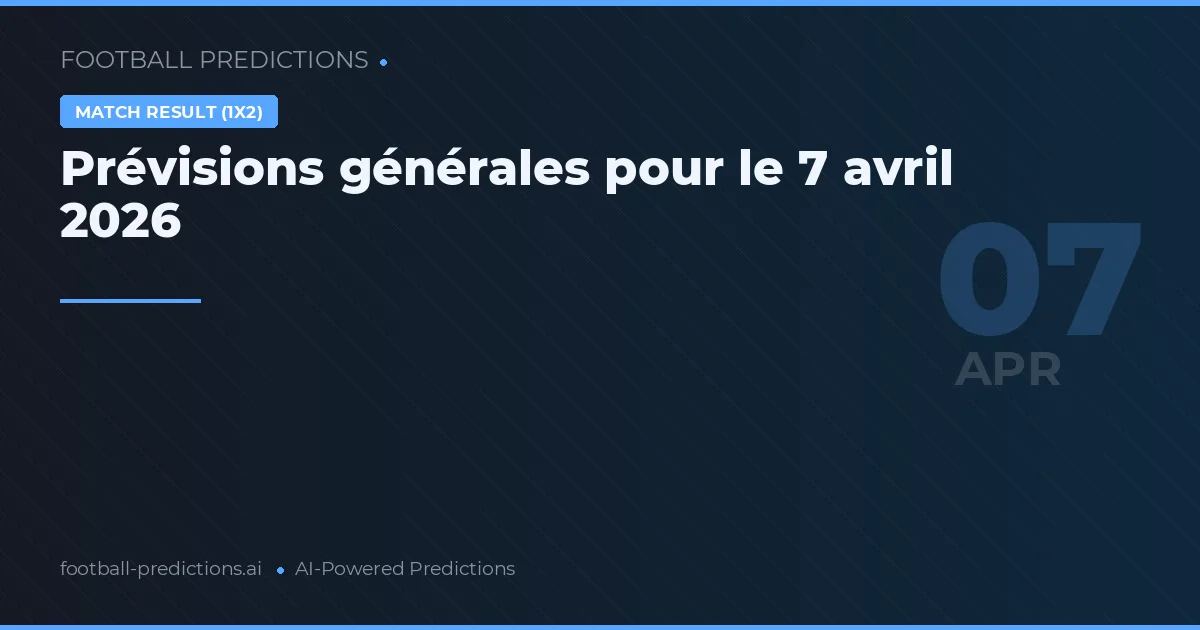 Prévisions générales pour le 7 avril 2026
