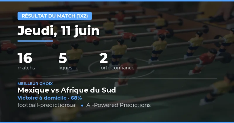 Sélection 1X2 pour le 11/06/2026