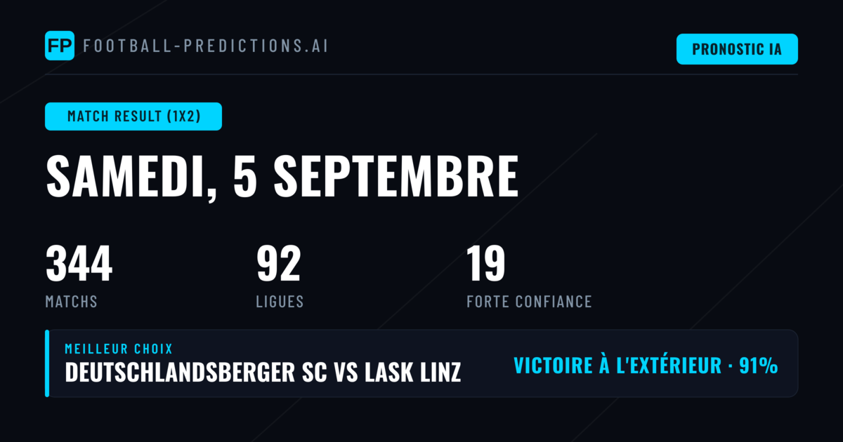 Meilleurs Picks 1X2 du 5 septembre 2026