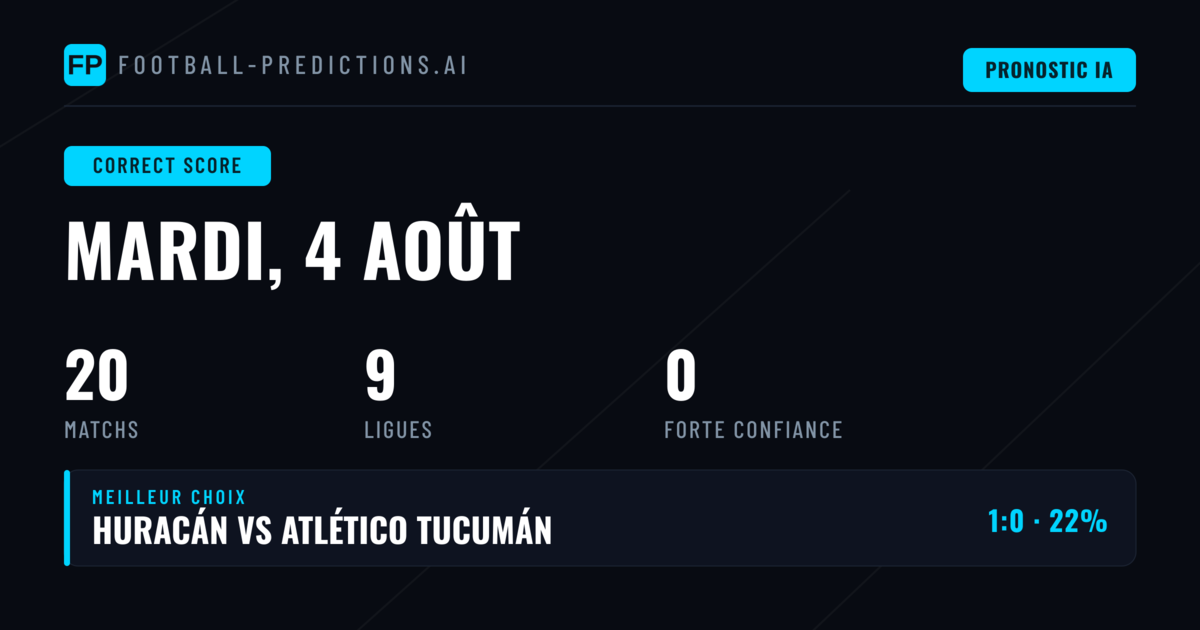 Introduction aux pronostics CS du 4 août 2026