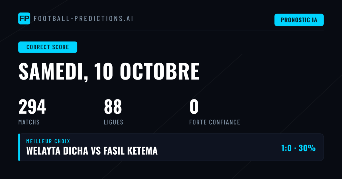 Preview des pronostics CS du 10 octobre 2026