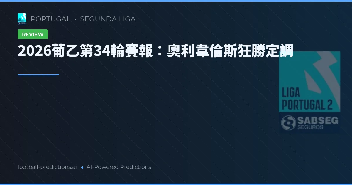 2026葡乙第34輪賽報:奧利韋倫斯狂勝定調