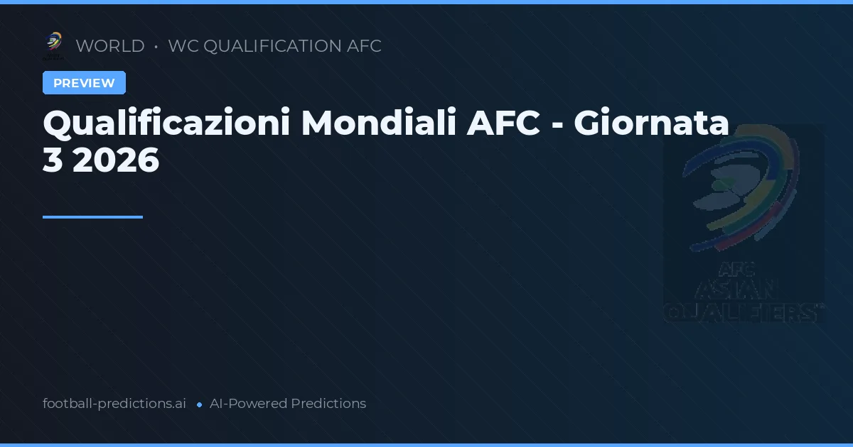 Qualificazioni Mondiali AFC - Giornata 3 2026