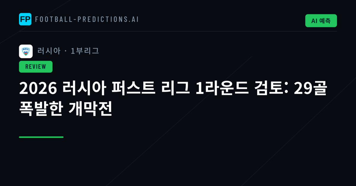 2026 러시아 퍼스트 리그 1라운드 검토: 29골 폭발한 개막전
