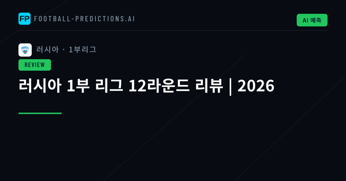 러시아 1부 리그 12라운드 리뷰 | 2026