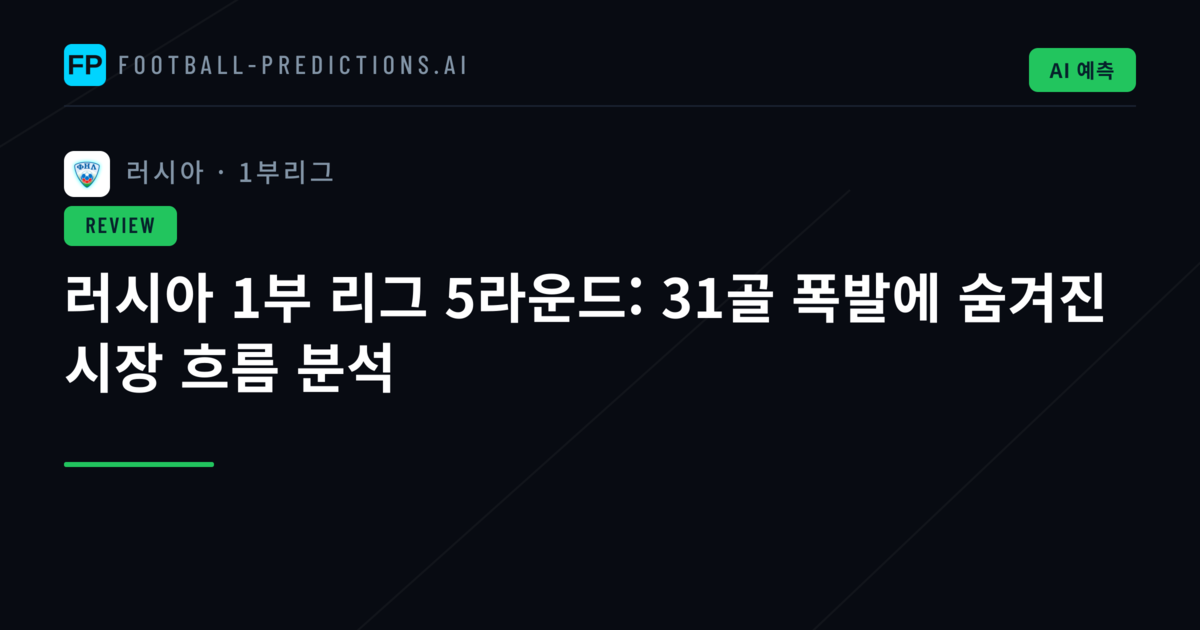 러시아 1부 리그 5라운드: 31골 폭발에 숨겨진 시장 흐름 분석
