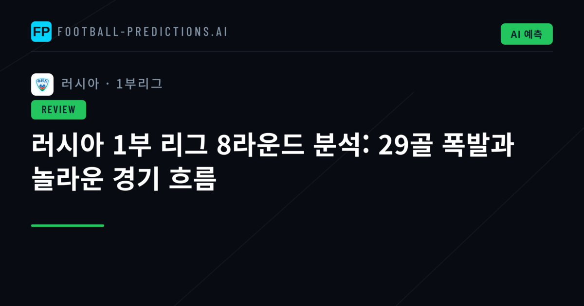 러시아 1부 리그 8라운드 분석: 29골 폭발과 놀라운 경기 흐름
