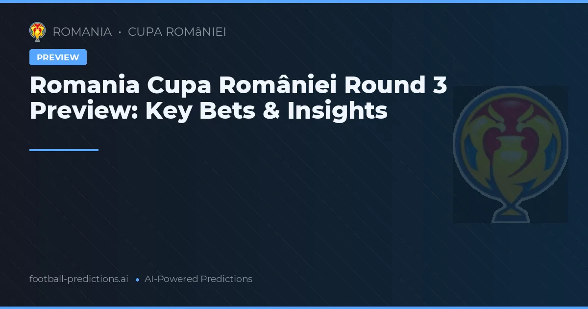 Romania Cupa României Round 3 Preview: Key Bets & Insights