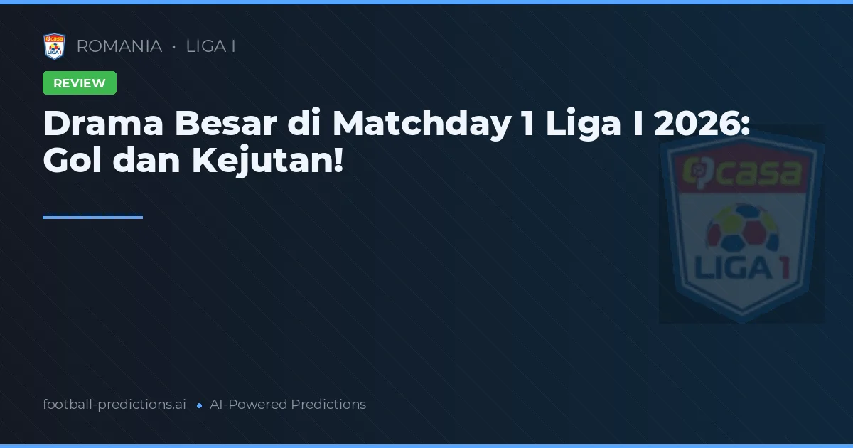 Drama dan Kejutan di Matchday 1 Liga I 2026