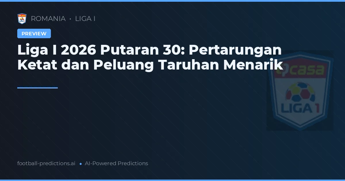 Liga I 2026 Putaran 30: Pertarungan Ketat dan Peluang Taruhan Menarik