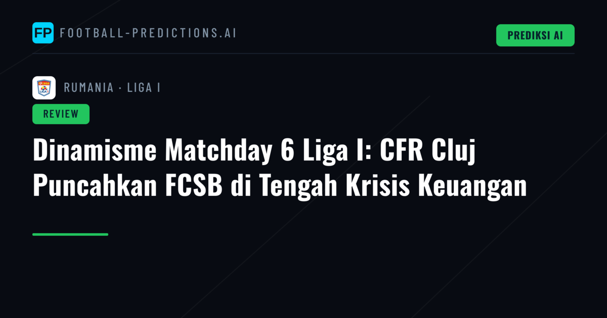 Dinamisme Matchday 6 Liga I: CFR Cluj Puncahkan FCSB di Tengah Krisis Keuangan