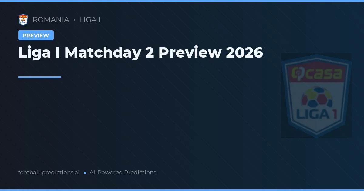 Liga I Matchday 2 Preview 2026