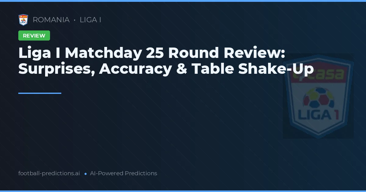 Liga I Matchday 25 Round Review: Surprises, Accuracy & Table Shake-Up