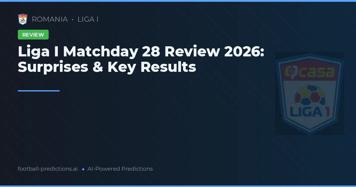 Liga I Matchday 28 Review 2026: Surprises & Key Results