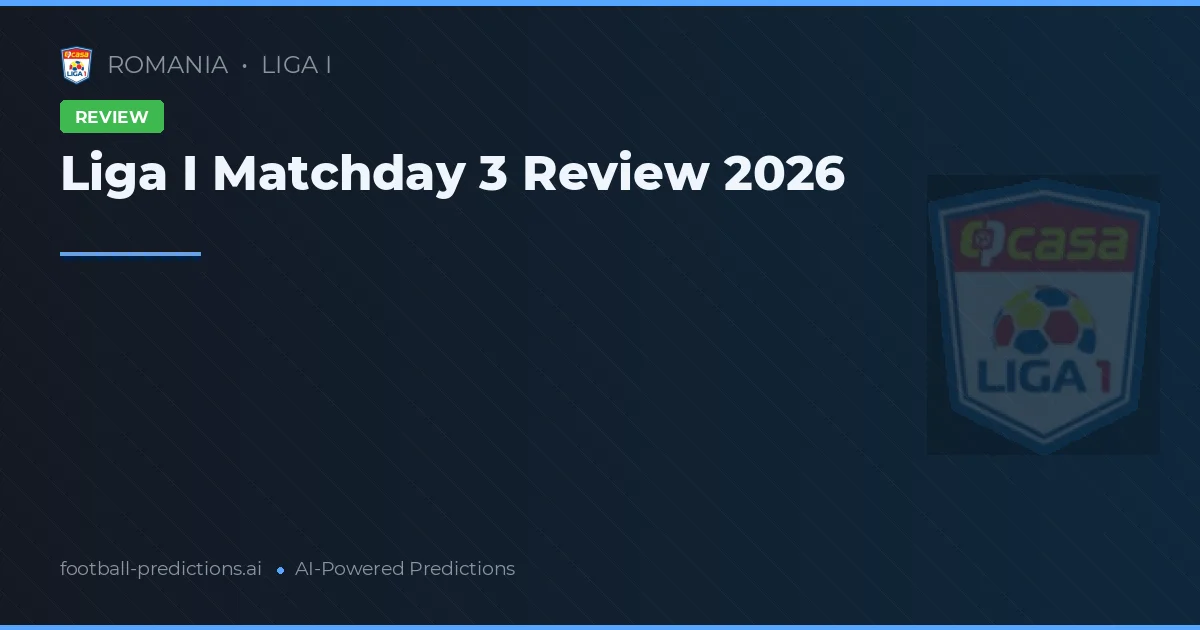 Liga I Matchday 3 Review 2026