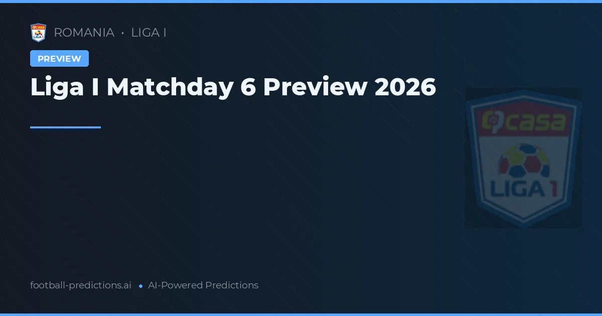 Liga I Matchday 6 Preview 2026