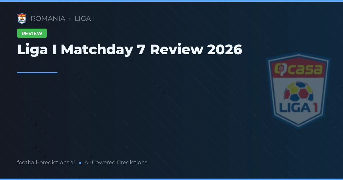 Liga I Matchday 7 Review 2026
