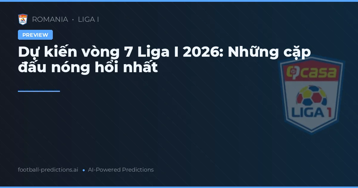 Dự kiến vòng 7 Liga I 2026: Những cặp đấu nóng hổi nhất