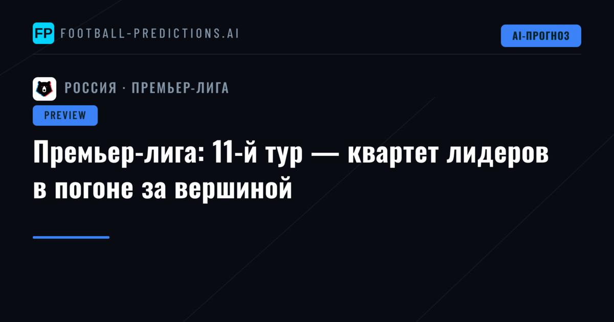 Премьер-лига: 11-й тур — квартет лидеров в погоне за вершиной