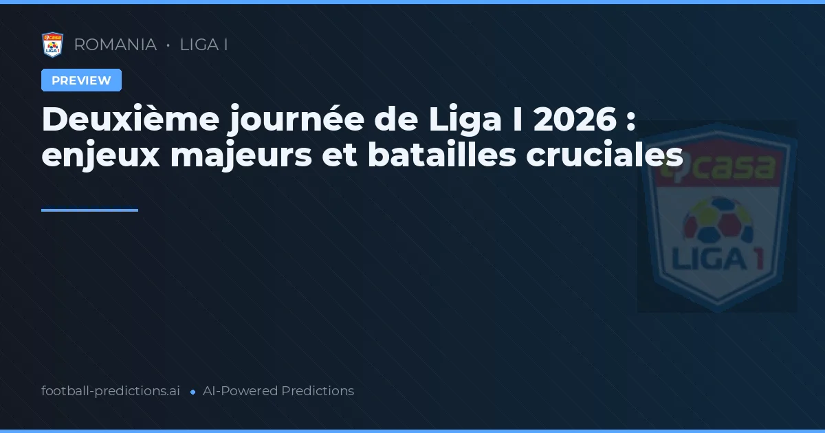 Deuxième journée de Liga I 2026 : enjeux majeurs et batailles cruciales