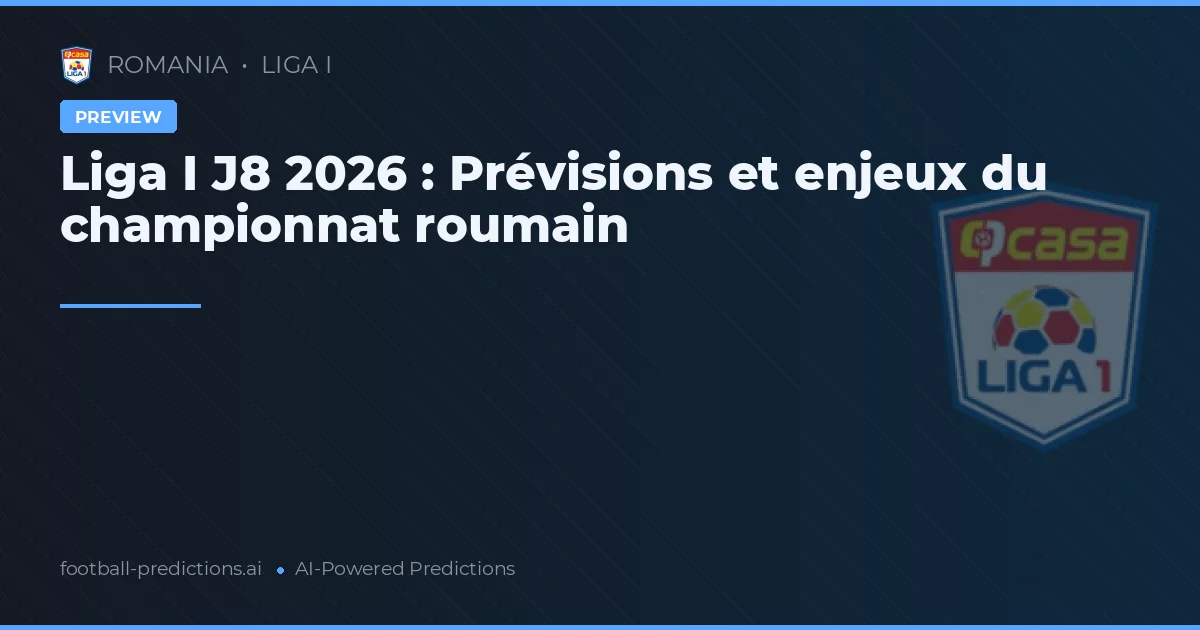 Liga I J8 2026 : Prévisions et enjeux du championnat roumain