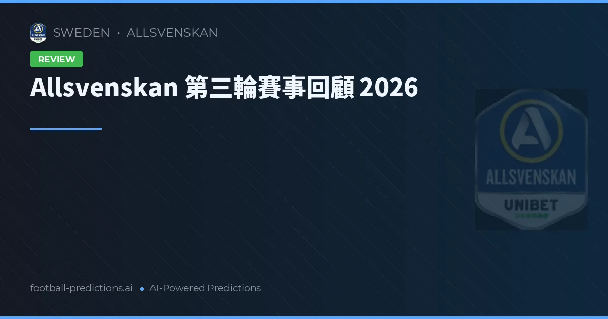 Allsvenskan 第三輪賽事回顧 2026